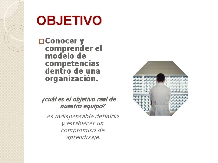 OBJETIVO � Conocer y comprender el modelo de competencias dentro de una organización. ¿cuál