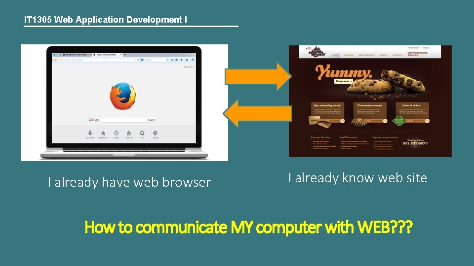 IT 1305 Web Application Development I I already have web browser I already know