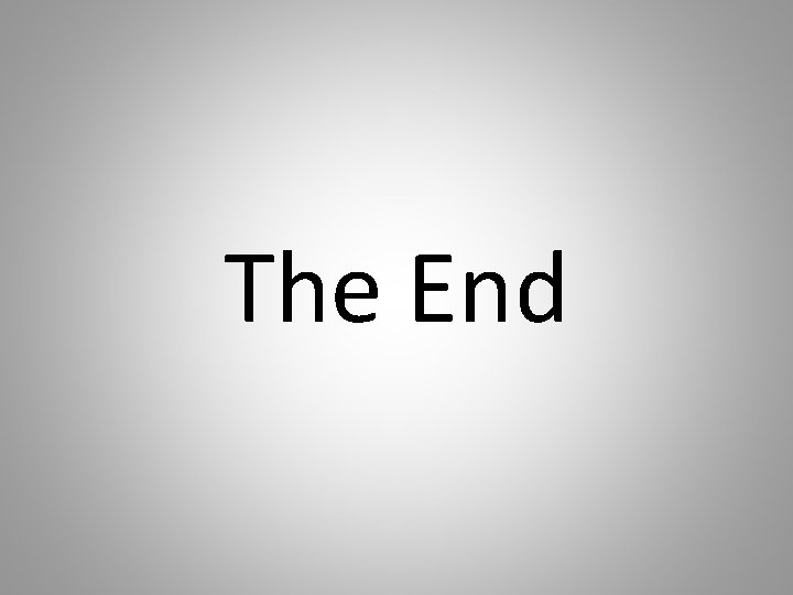 The End 