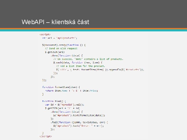 Web. API – klientská část 