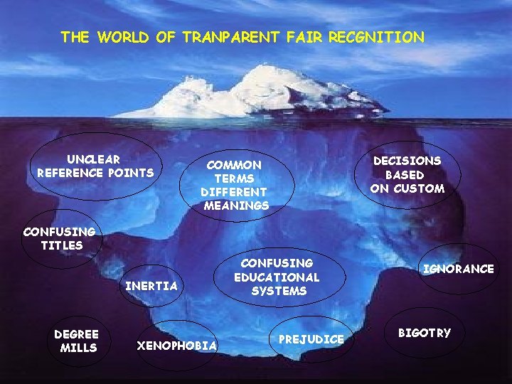 THE WORLD OF TRANPARENT FAIR RECGNITION UNCLEAR REFERENCE POINTS DECISIONS BASED ON CUSTOM COMMON