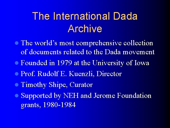 The International Dada Archive l The world’s most comprehensive collection of documents related to
