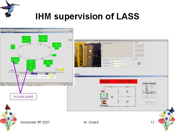 IHM supervision of LASS Access point November 8 th 2007 M. Gruwé 12 