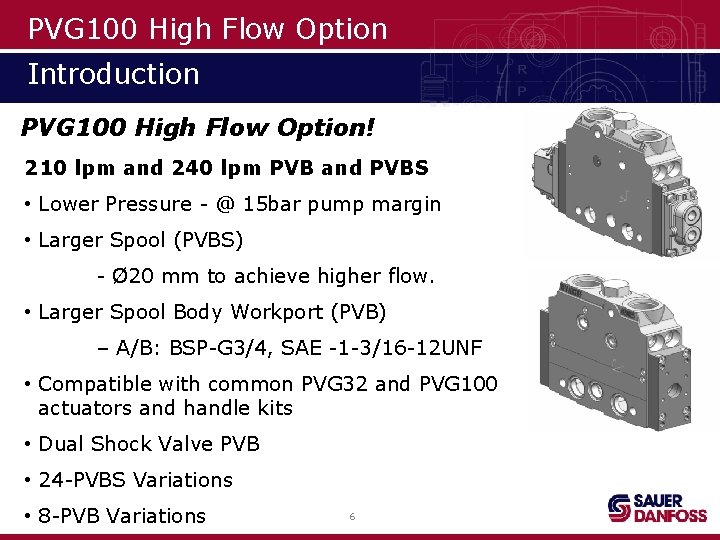 PVG 100 High Flow Option Introduction PVG 100 High Flow Option! 210 lpm and