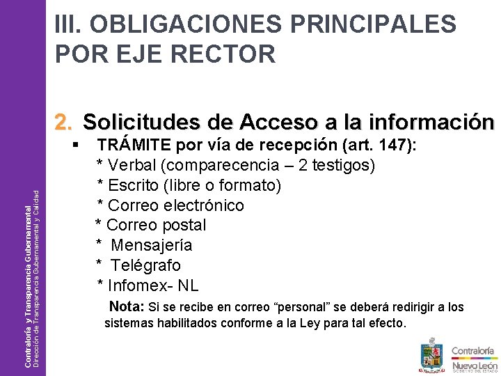 III. OBLIGACIONES PRINCIPALES POR EJE RECTOR 2. Solicitudes de Acceso a la información Philips