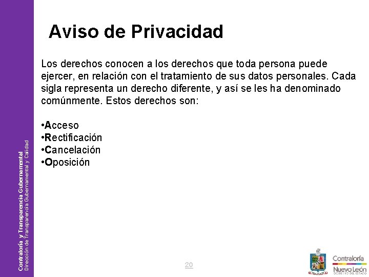 Aviso de Privacidad Philips / Plan de Comunicación 2006 Contraloría y Transparencia Gubernamental Dirección