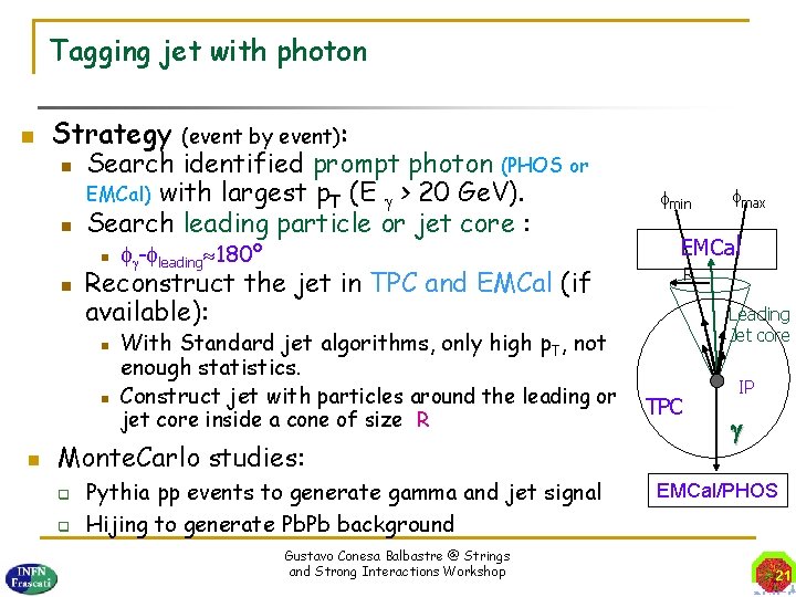 Tagging jet with photon Strategy Search identified prompt photon (PHOS or EMCal) with largest