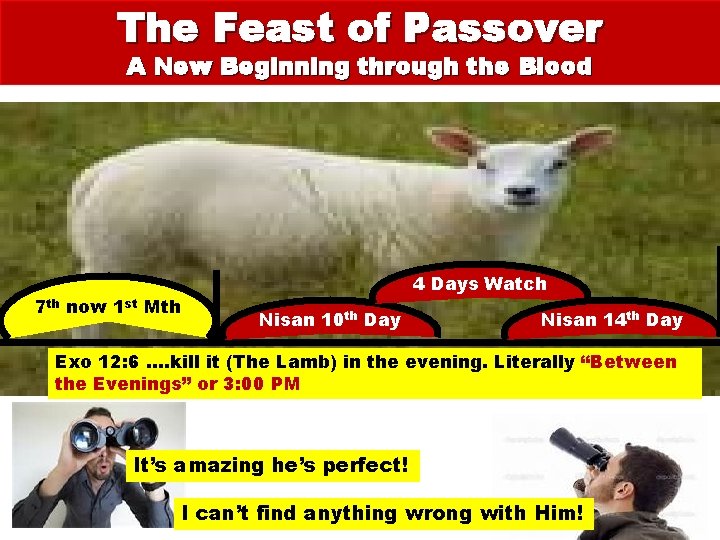 The Feast of Passover A New Beginning through the Blood 7 th now 1