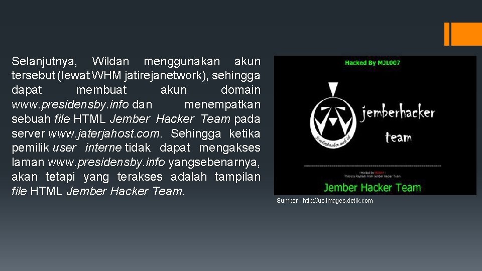 Selanjutnya, Wildan menggunakan akun tersebut (lewat WHM jatirejanetwork), sehingga dapat membuat akun domain www.