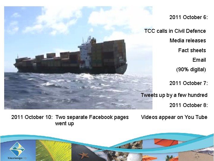 2011 October 6: TCC calls in Civil Defence Media releases Fact sheets Email (90%
