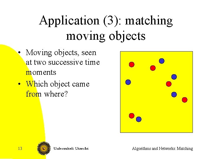 Application (3): matching moving objects • Moving objects, seen at two successive time moments
