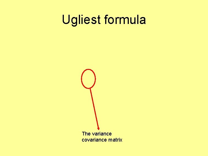 Ugliest formula The variance covariance matrix 