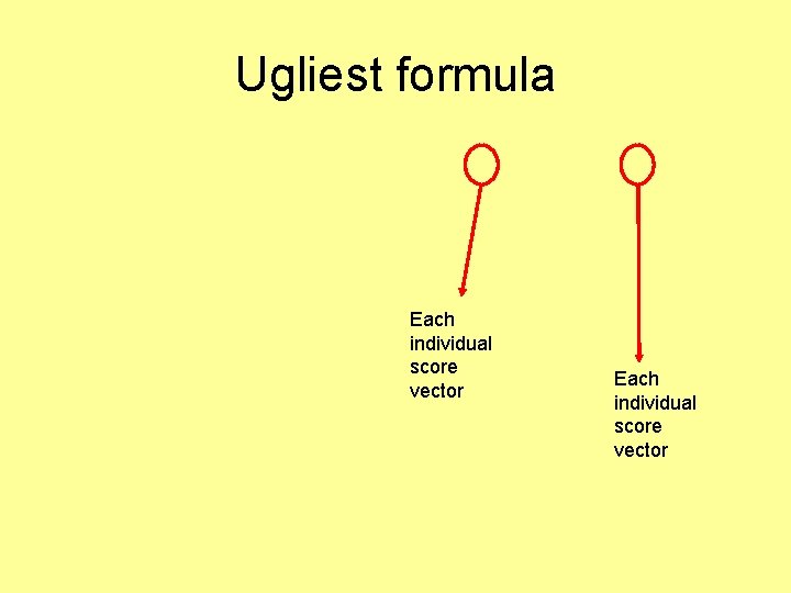 Ugliest formula Each individual score vector 