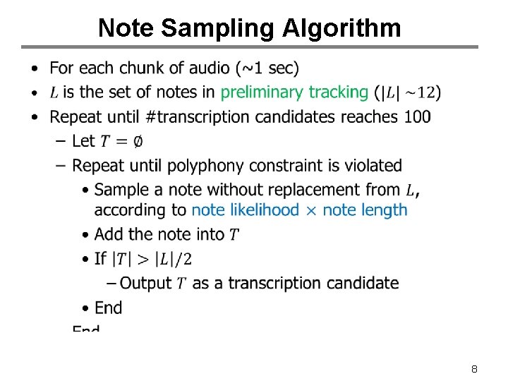 Note Sampling Algorithm • 8 