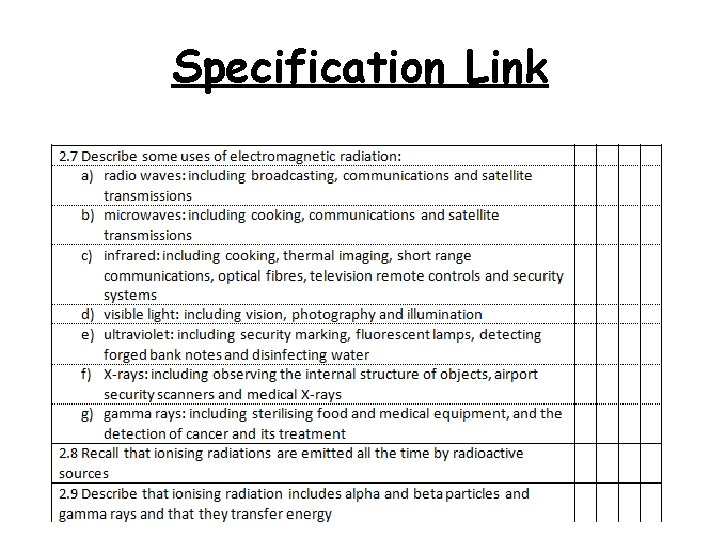 Specification Link 