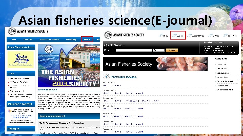 Asian fisheries science(E-journal) 
