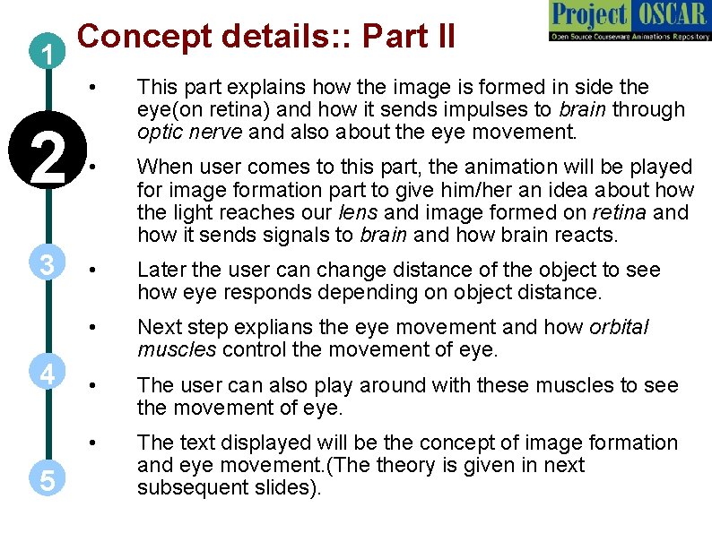 Concept details: : Part II 1 • 2 This part explains how the image