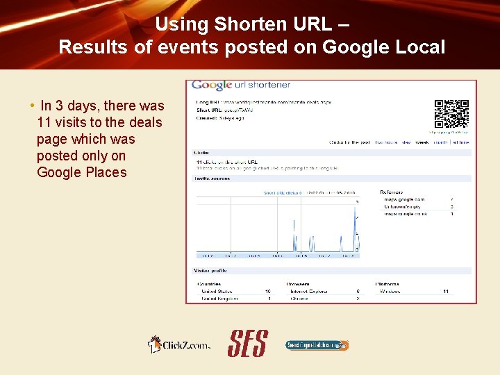 Using Shorten URL – Results of events posted on Google Local • In 3