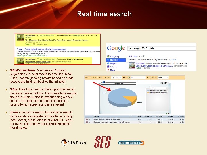 Real time search § What’s real time: A synergy of Organic Algorithms & Social