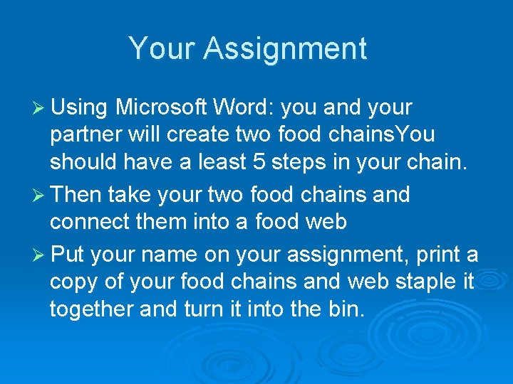 Your Assignment Ø Using Microsoft Word: you and your partner will create two food