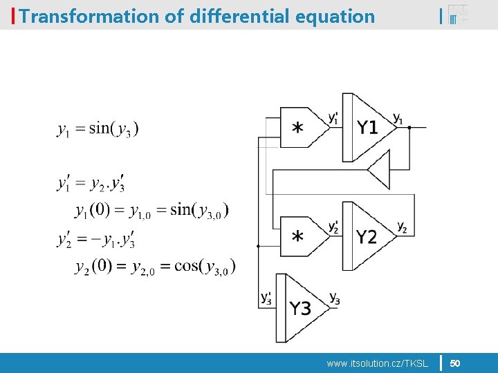 Transformation of differential equation www. itsolution. cz/TKSL 50 