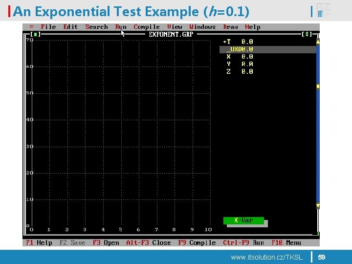 An Exponential Test Example (h=0. 1) www. itsolution. cz/TKSL 59 