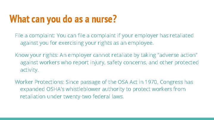 What can you do as a nurse? File a complaint: You can file a