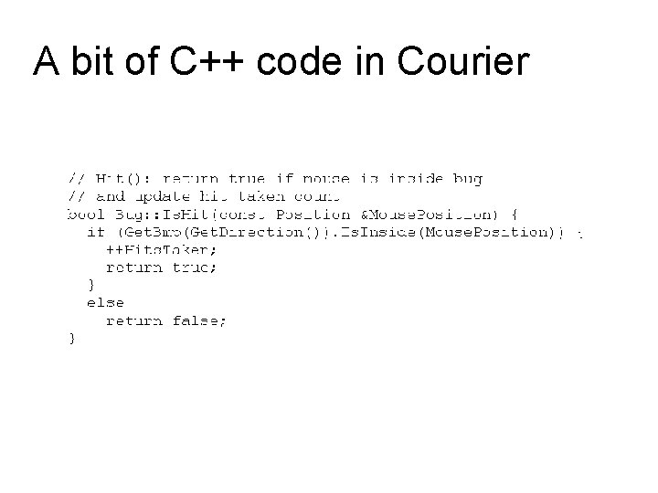 A bit of C++ code in Courier 