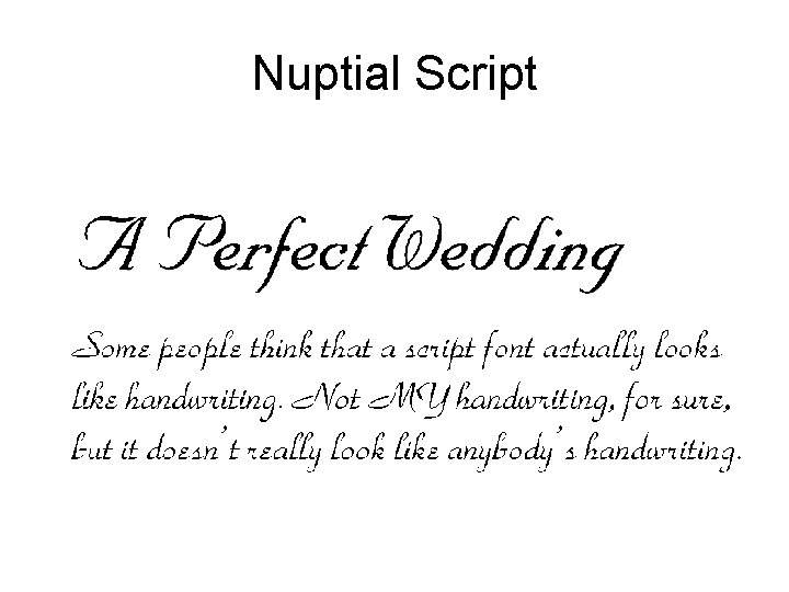 Nuptial Script 
