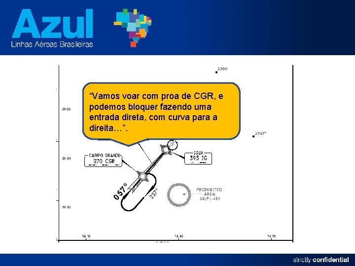 “Vamos voar com proa de CGR, e podemos bloquer fazendo uma entrada direta, com