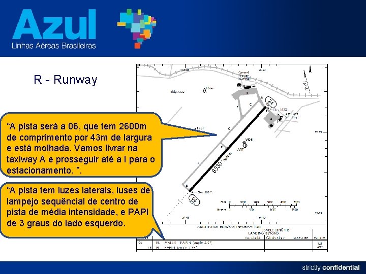 R - Runway “A pista será a 06, que tem 2600 m de comprimento