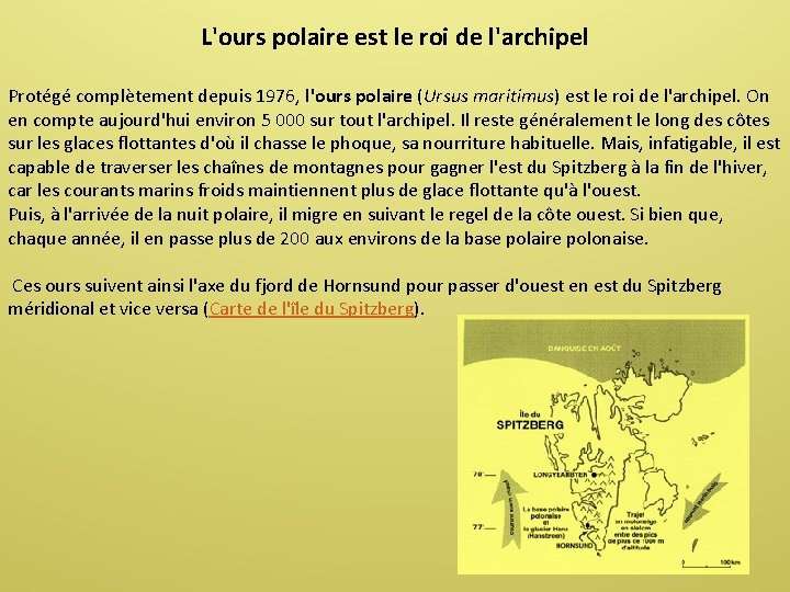 L'ours polaire est le roi de l'archipel Protégé complètement depuis 1976, l'ours polaire (Ursus