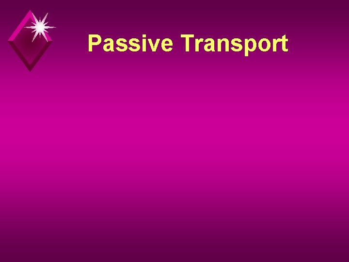 Passive Transport 