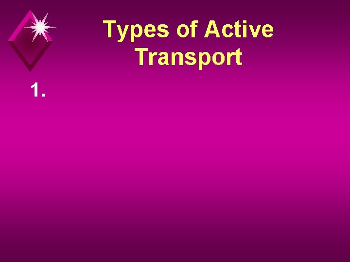 Types of Active Transport 1. 