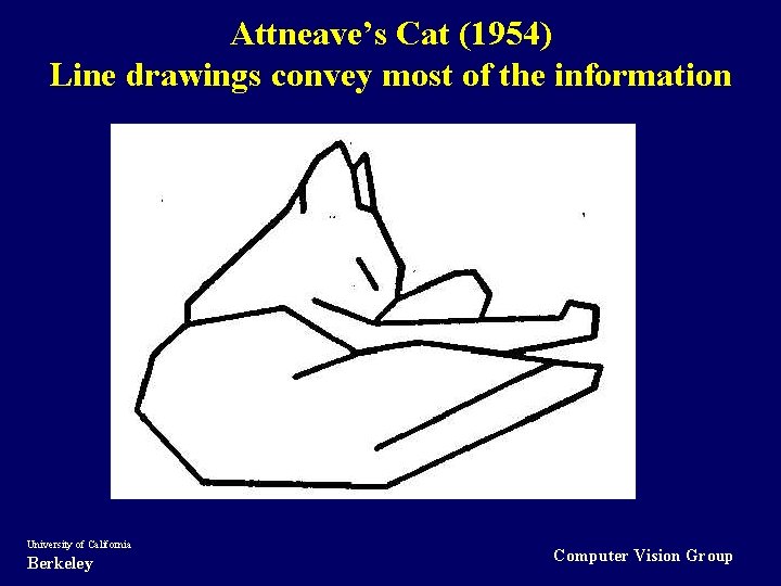Attneave’s Cat (1954) Line drawings convey most of the information University of California Berkeley