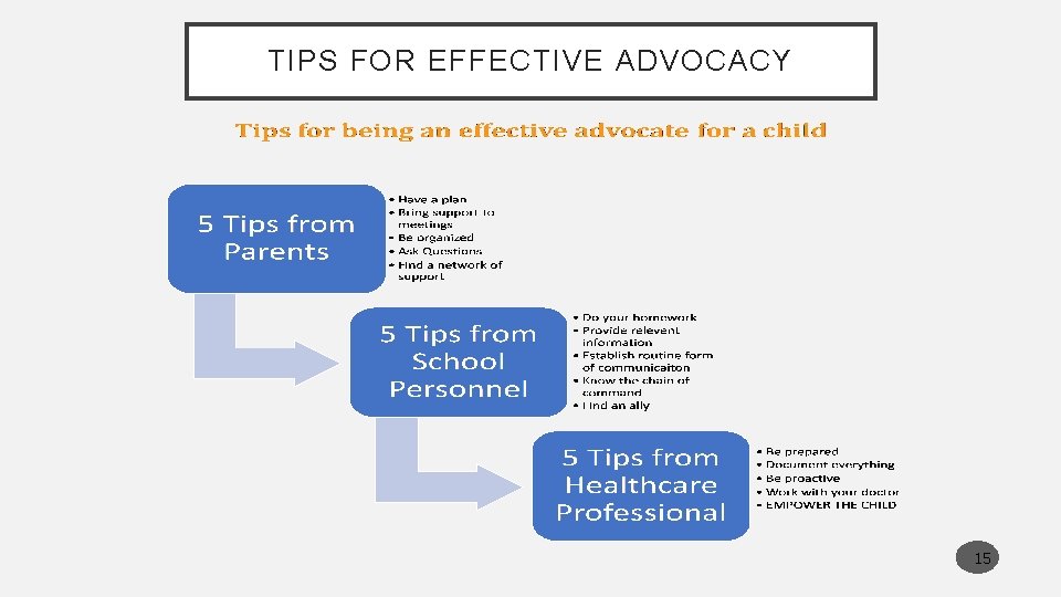 TIPS FOR EFFECTIVE ADVOCACY 15 