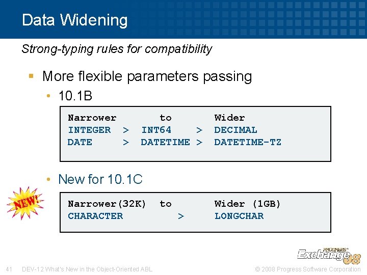 Data Widening Strong-typing rules for compatibility § More flexible parameters passing • 10. 1