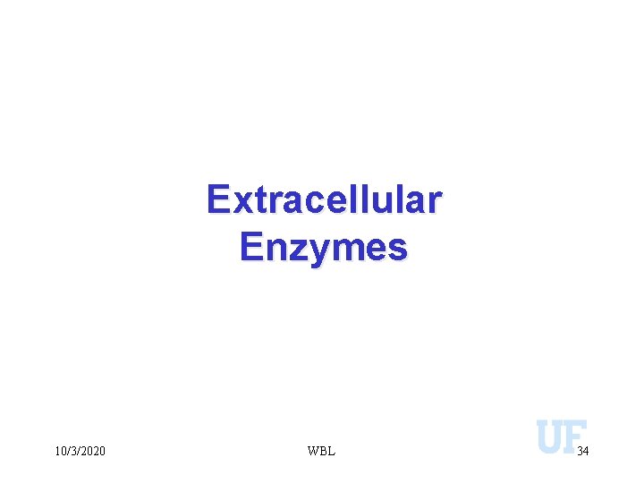 Extracellular Enzymes 10/3/2020 WBL 34 