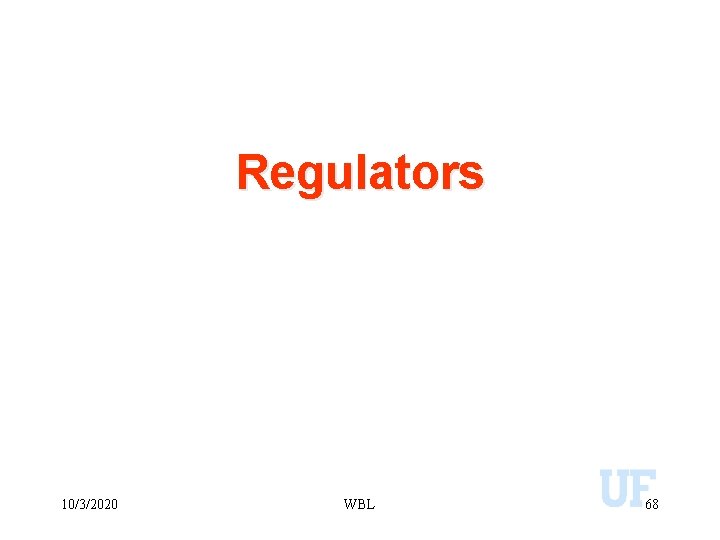 Regulators 10/3/2020 WBL 68 