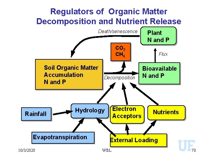 Regulators of Organic Matter Decomposition and Nutrient Release Death/senescence Plant N and P CO