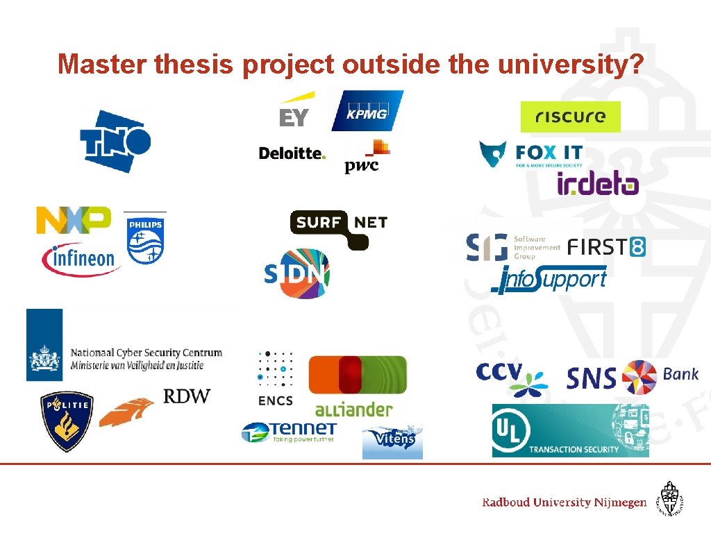 Master thesis project outside the university? 