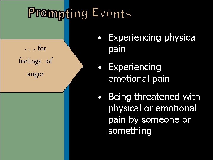  • Experiencing physical . . . for feelings of anger pain • Experiencing