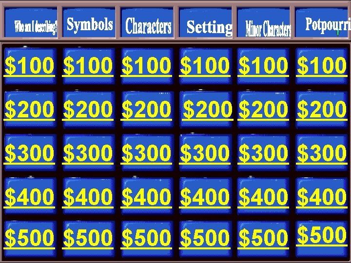 $100 $100 $200 $200 $300 $300 $400 $400 $500 $500 