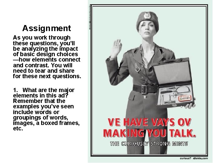 Assignment As you work through these questions, you’ll be analyzing the impact of basic