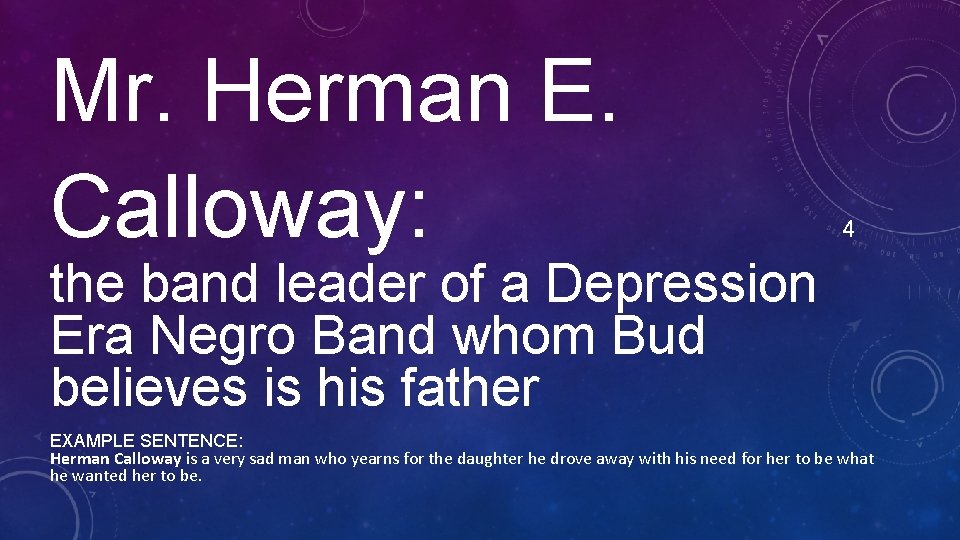 Mr. Herman E. Calloway: 4 the band leader of a Depression Era Negro Band