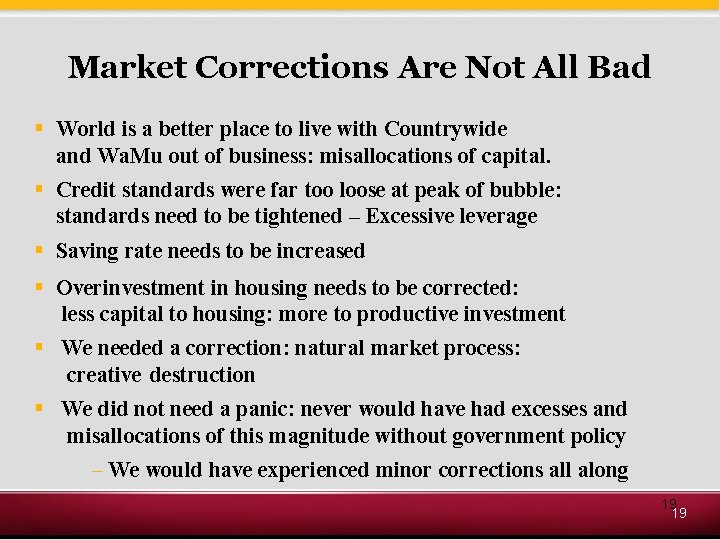 Market Corrections Are Not All Bad § World is a better place to live