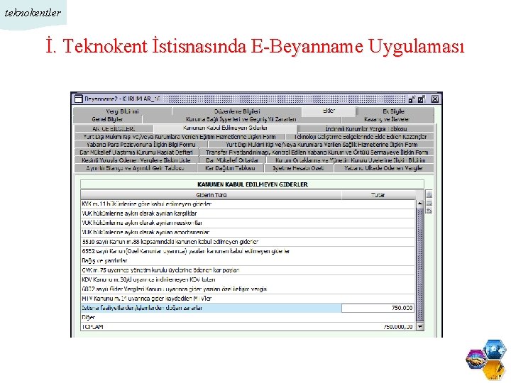 teknokentler İ. Teknokent İstisnasında E-Beyanname Uygulaması 1/11 