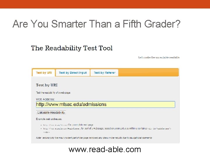 Are You Smarter Than a Fifth Grader? www. read-able. com 