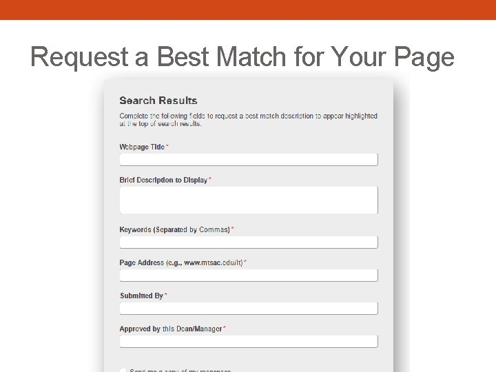 Request a Best Match for Your Page 