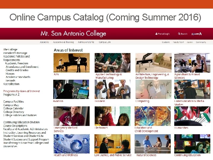 Online Campus Catalog (Coming Summer 2016) 